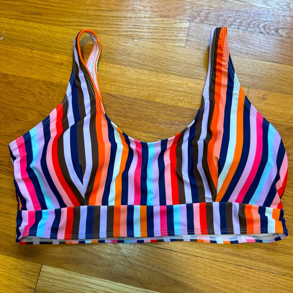 Colorful Striped Pullover Bikini Top